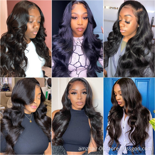 Raw Peruvian Human Hair Body Wave Hd Full Lace Front Wig For Black Women Wholesale 13x6 Lace Frontal Closure Wig Can Be Bleached